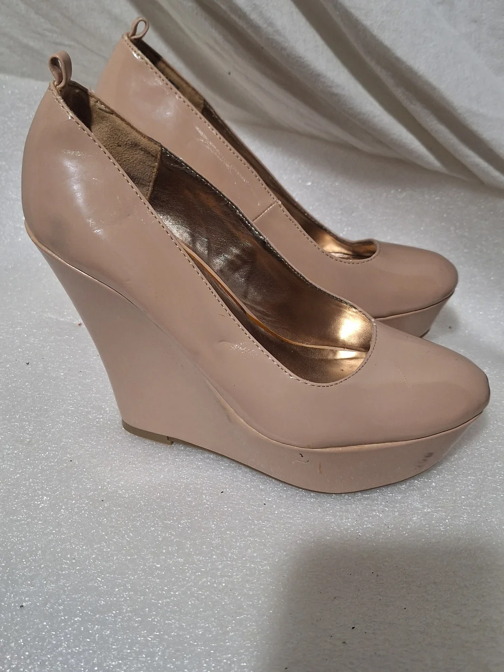 Women’s Nude Platform Wedge Pumps